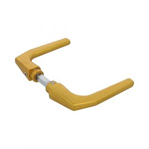 Amig - Set de Poignées de porte d'intérieur | Pognée Modèle 2114 | 104 x 56 mm | Élégant et Simple | Taille du carré 8 mm | Poignée Ergonomique | Aluminium Doré