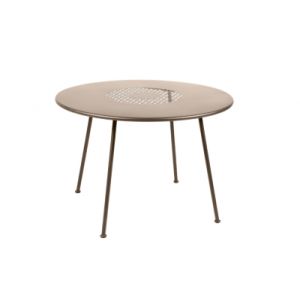 Fermob Table ronde Lorette / Ø 110 cm - Métal perforé muscade en métal