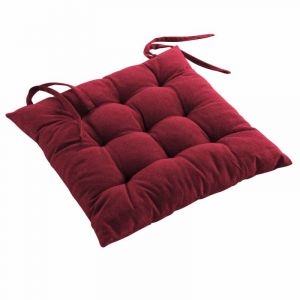 Coussin de chaise coton recyclé Mistral Bordeaux