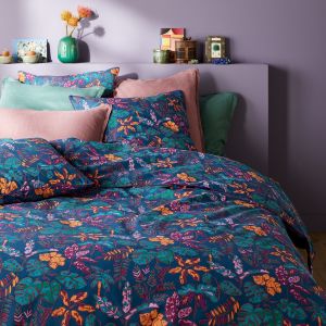 Housse de couette coton, Foliaro Imprimé Tropical Taille 140x200 cm;200x200 cm;240x220 cm;260x240 cm