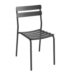 Oviala Chaise de jardin en aluminium noire