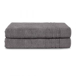 Komfortec 2 Serviettes de Sauna 70x200 & 80x200 (Gris Anthracite, 80x200 cm)