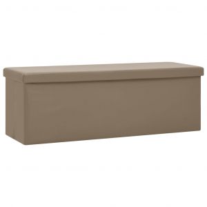 Image de VidaXL Banc de rangement pliable Cappuccino PVC