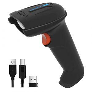 Tera Lecteur de Codes Barres sans Fil et Filaire avec Indicateur de Niveau de Batterie Scanner de Codes-Barres Imprim&eacute;s Num&eacute;riques 1D 2D QR Douchette Portable Plug and Play, Mod&egrave;le D5100