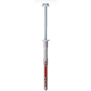 Fischer DuoXpand Lot de 10 chevilles universelles de qualit&eacute; sup&eacute;rieure avec vis &agrave; t&ecirc;te hexagonale et rondelle en U moul&eacute;e (10 pi&egrave;ces), chevilles pour un maintien solide, id&eacute;ales pour les mat&eacute;riaux de