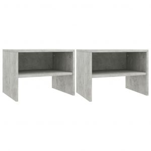 Image de VidaXL 2 pcs Tables de chevet Gris béton 40 x 30 x 30 cm Aggloméré