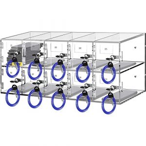 VEVOR Casier de Rangement pour Téléphone Portable 10 Emplacements Cabine Verrouillable pour Téléphone en Acrylique 53x18x21,5 cm Armoire de Rangement pour Téléphone avec Clés Salle de Réunion Classe