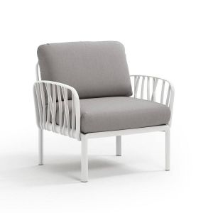 Nardi Fauteuil Pour L'extérieur Komodo (Blanc / Gris - Polypropylène Fibre De Verre Et Tissu Acrylique)