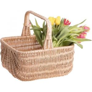 E-wicker 24 Panier de course en osier,grand panier rectangulaire à garnir, panier déco,basket