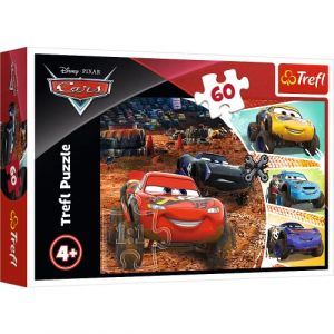 Trefl 60 Pièces pour Enfants à partir de 4 Ans Puzzle, 17327, Lightning McQueen avec des Amis Voitures Disney