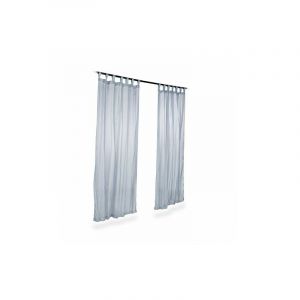 Relaxdays 10020637_55 Lot de 2 Rideau avec Passant Polyester Argent 245 x 140 x 0,1 cm