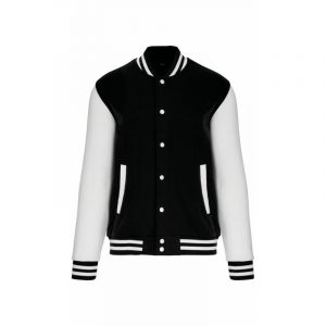 Kariban Blouson molleton teddy unisexe Noir / Blanc L