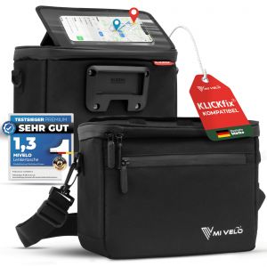 Mivelo Sacoche de guidon vélo KlickFIX avec poche téléphone "OSKAR