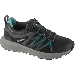 Columbia Women's Peakfreak Roam Waterproof, Waterproof Low Rise Trekking and Hiking Shoes, Black/Teal, 4