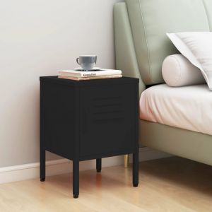 VidaXL Table de chevet Noir 35x35x51 cm Acier Noir