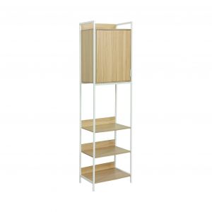 Module dressing blanc avec 5 étagères et 1 porte. L 60 x P 48 x H 190 cm