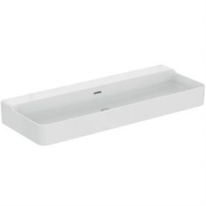 Ideal Standard Lavabo conca 1200x450x165mm blanc sans trou pour robinetterie, avec trop-plein