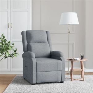 VidaXL Fauteuil inclinable Gris clair Tissu