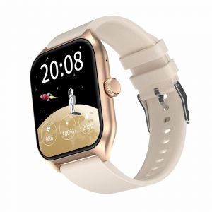Yonis Montre Connect&eacute;e Sportive &Eacute;cran 1.96 Pouces Bluetooth Appel Sommeil Sant&eacute; Beige Beige