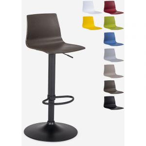 Grand Soleil Tabouret bar de cuisine design noir mat r&eacute;glable en hauteur Imola Matt, Couleur: Marron
