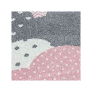 Tapis rond pour chambre d'enfant Cloud Rose ø 120 - Rose