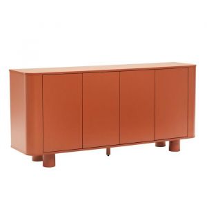 Image de Oviala Buffet scandinave 4 portes L160 cm terracotta