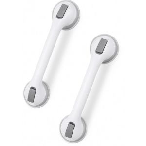 Poignée avec ventouse - Pour la douche - 2 pièces - Poignée de douche pour la salle de bain - Barre murale - Modèle extra sûr et solide - 40cm - Luft