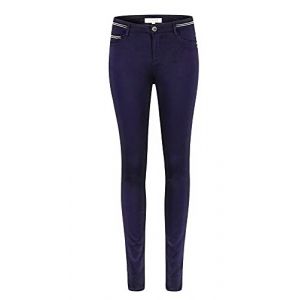 Morgan Pantalon Slim Enduit 212-PALONA, Marine, 40 Femme