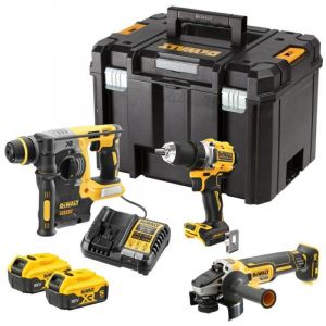 Dewalt Kit 3 outils XR 18 V (DCD800 + DCG405 + DCH273) + 2 batteries 5 Ah + chargeur + coffret TSATK VI DCK330P2T-QW