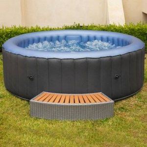 Spa gonflable rond 4 places BERGEN Gris PVC armé Ø180cm