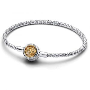 Pandora X Game of Thrones 562964C00-18 Bracelet &agrave; maillons clout&eacute;s en argent sterling avec sceau de maison et fermoir Moments Compatible Moments Taille : 18 cm, 18 cm, Argent sterling, Pas de gemme