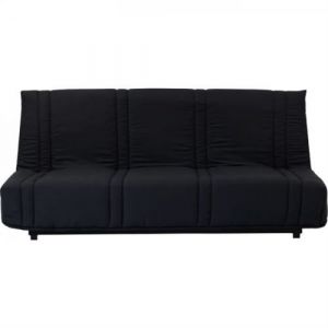 Banquette clic clac 3 places tissu Style contemporain L 193 P 92 cm LENA Noir