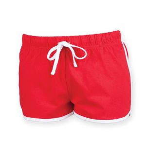 Skinni Fit - Short de sport rétro - Femme (S) (Rouge/Blanc) - UTRW2838