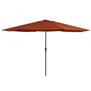 Parasol d'extérieur avec mât en métal 400 cm terre cuite 02_0008268