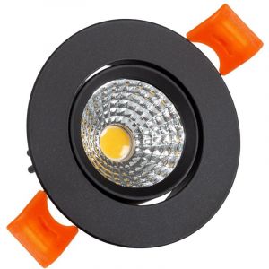 Ledkia - Spot led Downlight cob Rond Orientable 3W Noir CRI92 Expert Color No Flicker Coupe ø 55mm Blanc Froid 5000K 45ºNoir - Blanc Froid 5000K