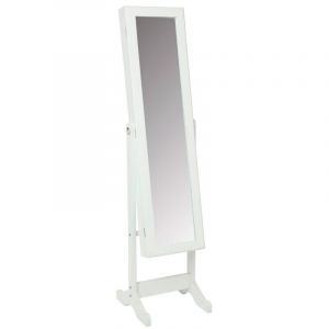 WELL HOME MOBILIARIO & DECORACIÓN Armoire avec miroir, rangement pour bijoux et miroir, blanc, hauteur 145,2 cm
