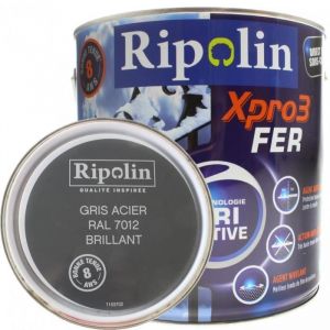 Ripolin Peinture Acrylique Xpro3 Tri Active Fer Gris acier 2 L