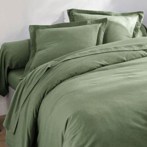 Drap plat FLANELLE UNI vert kaki