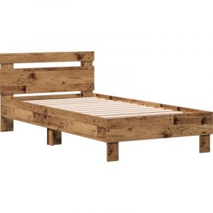 VidaXL Cadre De Lit Rustique Bois Ancien Bois Massif 90 X 190 Cm