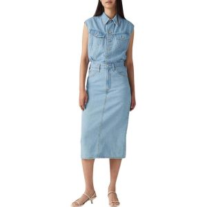 Levi's Robe midi sans manches en coton denim