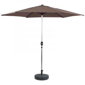 Habitat et Jardin Parasol jardin droit Alu "Sol" - Rond - Ø 3m - Taupe - avec pied lesté