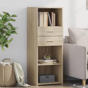 VidaXL Buffet haut chêne sonoma 45x42,5x124 cm bois d'ingénierie, buffet, placard, armoire latérale, armoire, armoire de rangement, armoire haute