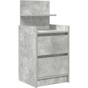 VidaXL Table de chevet avec 2 tiroirs gris béton 38x34x80 cm
