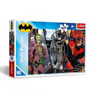 Trefl Batman, Prêt à Agir - Puzzle 160 Pièces - Puzzle coloré avec Les Héros de Films Animé DC, Divertissement Créatif, pour Les Enfants à partir de 6 Ans