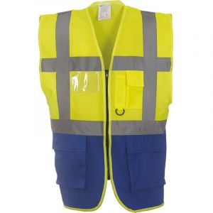 Yoko Gilet multifonction haute visibilit&eacute; Jaune / Marine L