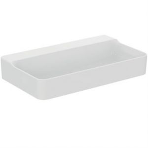 Ideal Standard Lavabo conca 800x450x165mm, sablé blanc, sans trou pour robinet, sans trop-plein