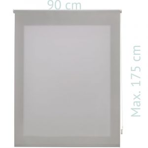 Purline Store enrouleur 90X175 ARGENT Poliéster Translucide avec Fixation au mur ou au plafond - Argenté