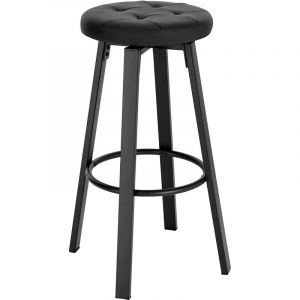 Woltu - Tabouret de Bar avec Si&egrave;ge Similicuir Pivotant. Pieds en M&eacute;tal avec Repose-Pieds. Charge 120kg. Anthracite BH330an-1