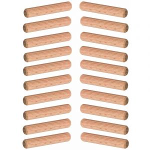 Cyclingcolors 20x Cheville tourillon 8 x 50 mm goujon rainur&eacute; bois h&ecirc;tre ronde colle meuble