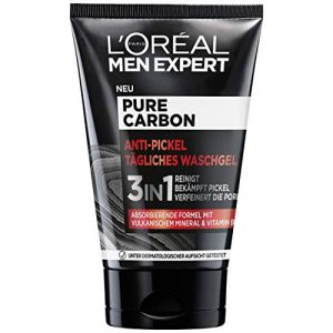 L'Or&eacute;al Men Expert Pure Carbon Anti-Pickel T&auml;gliches Waschgel f&uuml;r jugendliche M&auml;nnerhaut ?el oczyszczaj?cy 100 ml